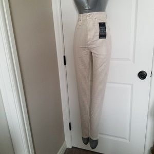 Stradivarius Skinny Super High Waist Striped Jeans